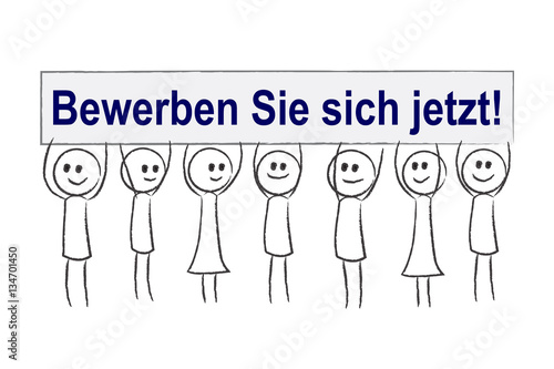 Personen halten Plakat- Bewerben Sie sich jetzt