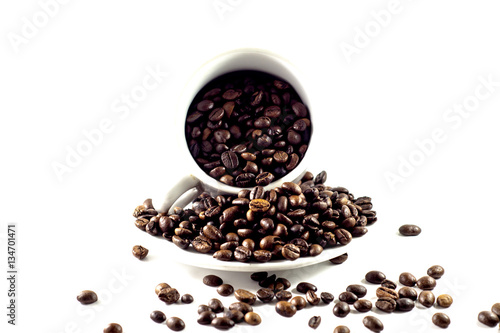 Coffee beans isolated with a white background