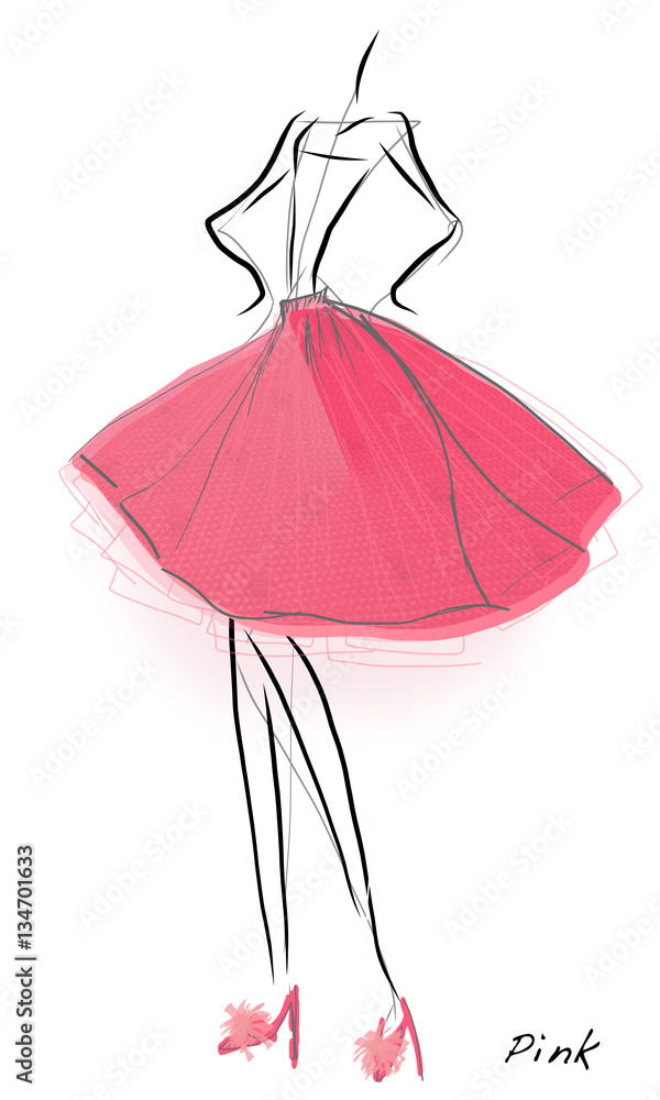 ファッションデザイン ピンクのチュールスカート Stock イラスト Adobe Stock