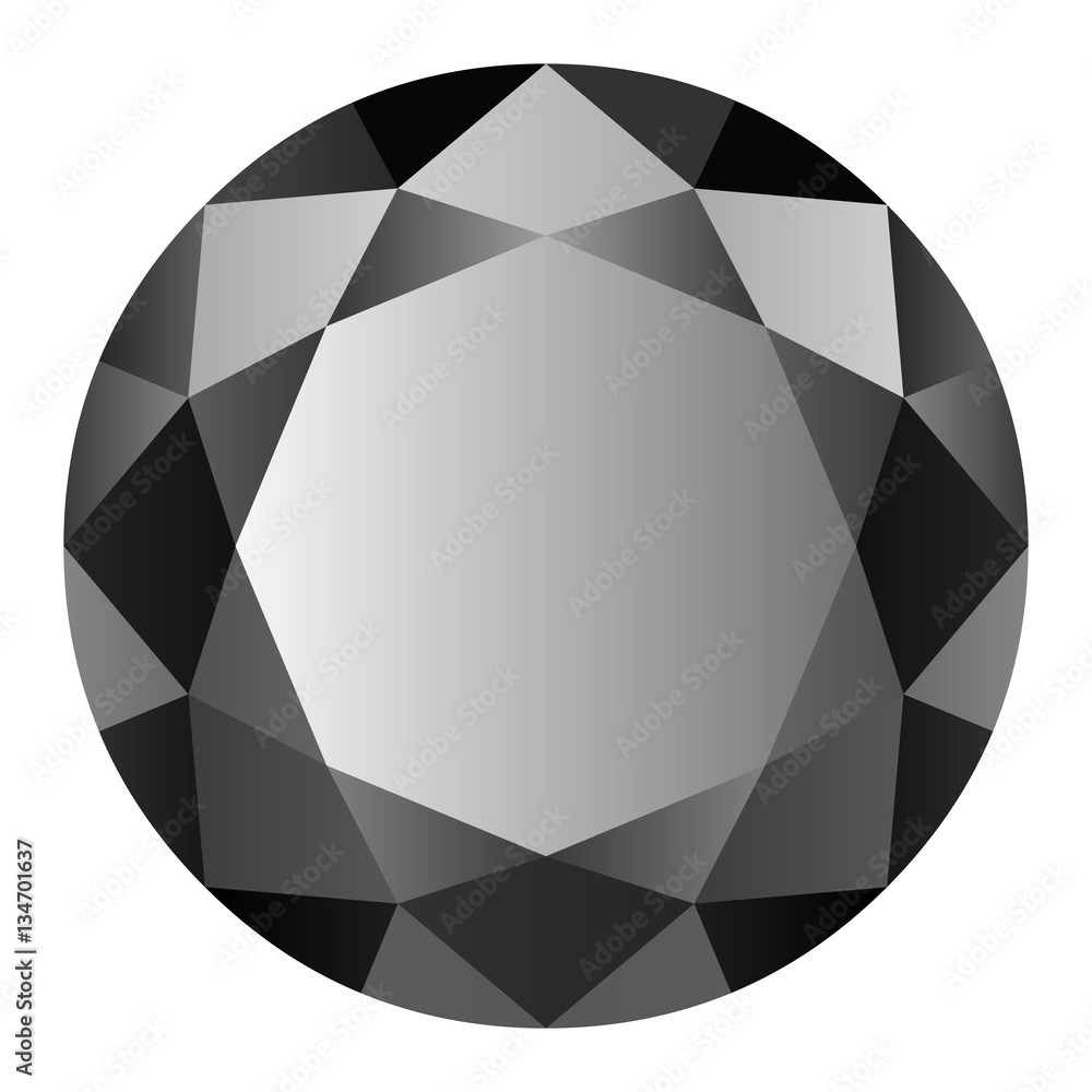 Pierre précieuse. Diamant noir Stock Vector | Adobe Stock