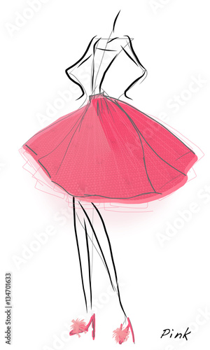 ファッションデザイン ピンクのチュールスカート Stock イラスト Adobe Stock