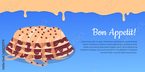 Bon Appetit. Festive Cake Web Banner. Chocolate