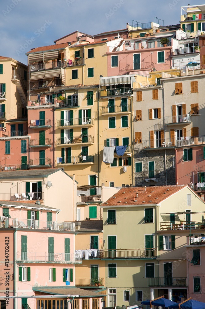 Village Manarola on the Cinque Terre sea coast, Liguria, Italy