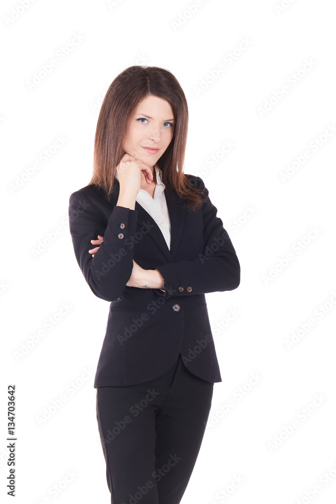Portrait of young happy smiling businesswoman, isolated on white background Portrait of young happy smiling businesswoman, isolated on white background