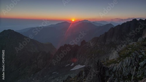 Sunrise over the mountain photo