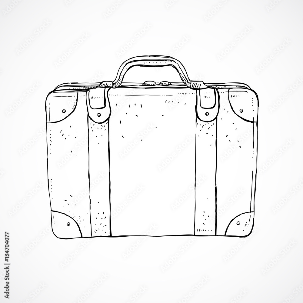 Винтажный чемодан рисунок