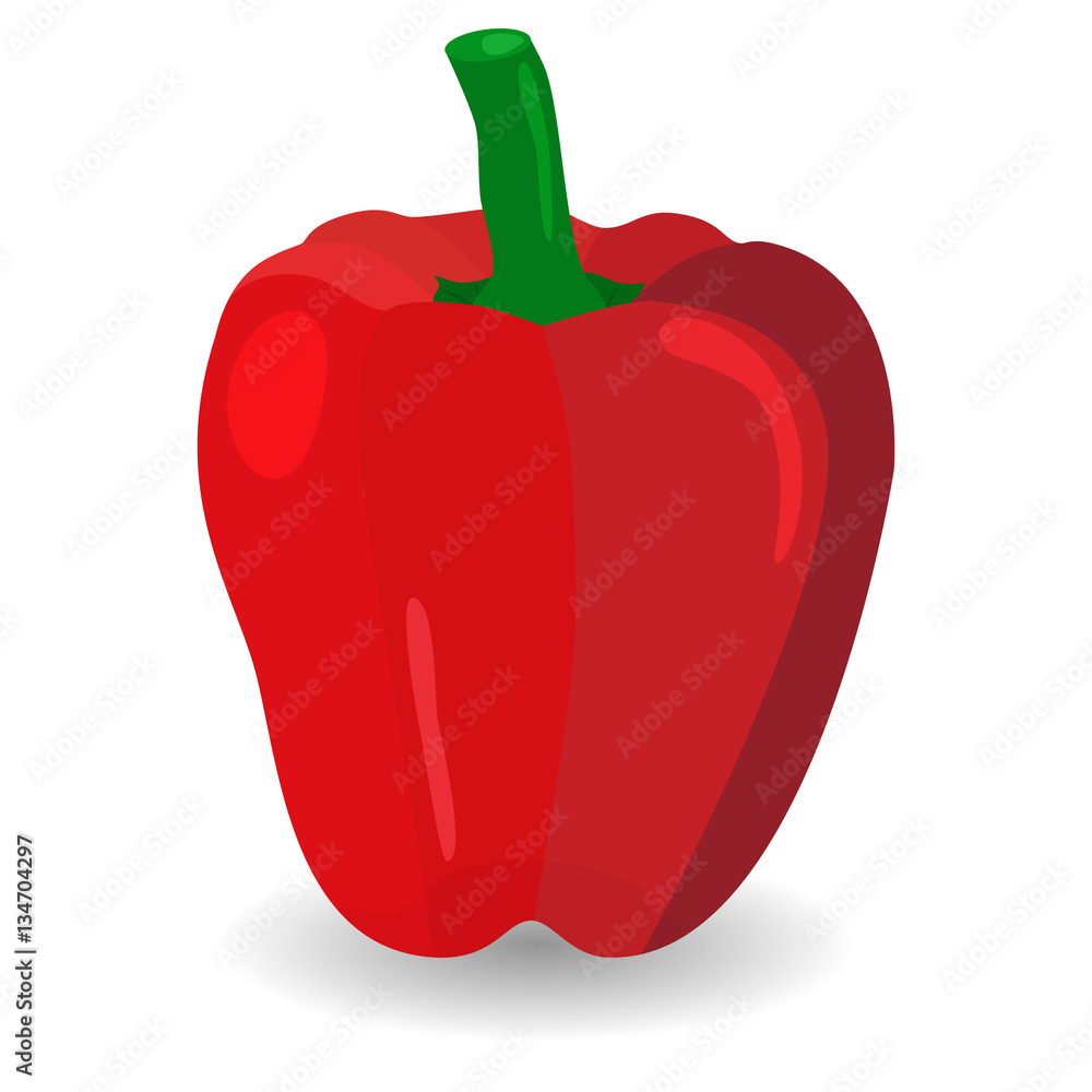 Red Sweet Bulgarian Bell Pepper. Paprika Isolated on White Background Red Sweet Bulgarian Bell Pepper. Paprika Isolated on White Background