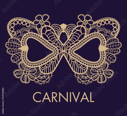 Mardi Gras mask of lace collection set.