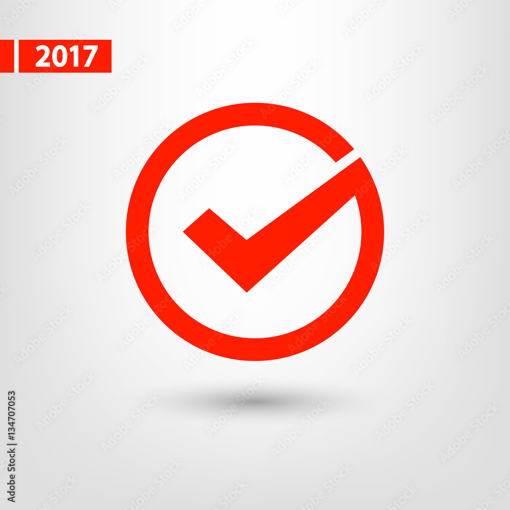 Tick icon, vector illustration. Flat design style Tick icon, vector illustration. Flat design style