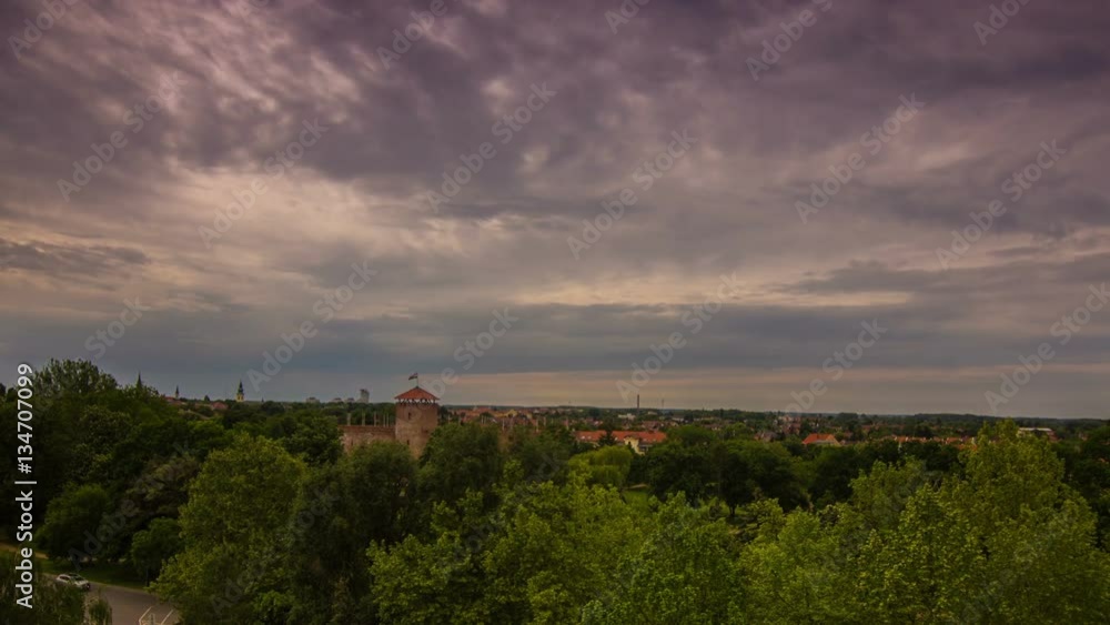 Rain clouds over the Gyula Castle Rain clouds over the Gyula Castle