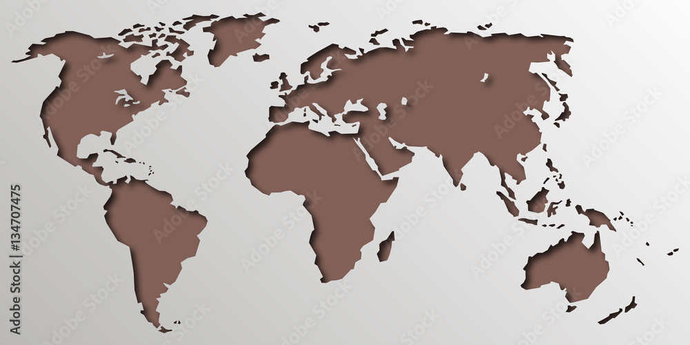 Vecteur Stock Planisphère - Carte du monde - Graphique | Adobe Stock