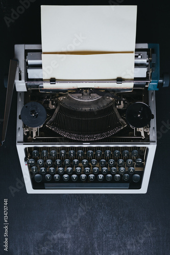 Melal detail of old series typewriter machine