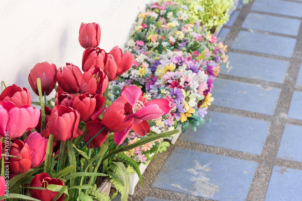 Naklejka premium Tulip. Beautiful bouquet of tulips. colorful tulips. tulips in s