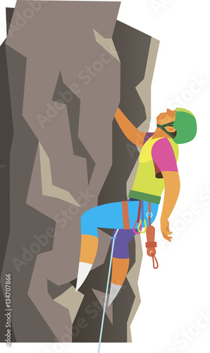 a young man is a climber who stormed steep rock
