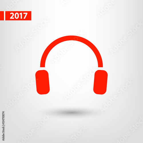headphones  icon, vector illustration. Flat design style