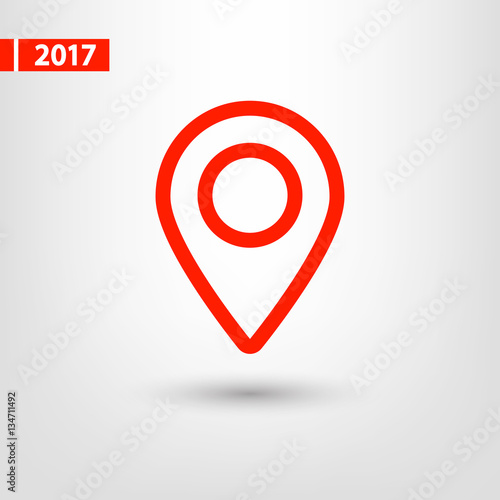 Free Download Map pointer flat icon, vector illustration. Flat design style - GFXLoad