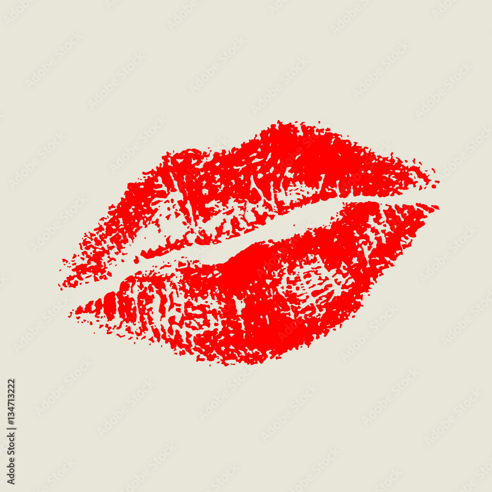 Fototapeta premium traced imprint of lips