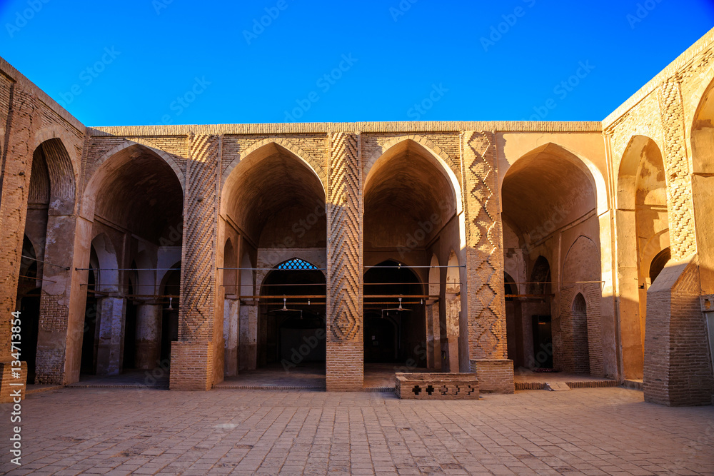 Jameh Mosque of Nain, the grand, congregational mosque of Nain city, Isfahan Province of Iran.
