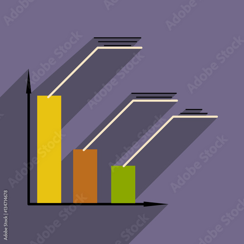 Flat with shadow icon Stylish economic schedule