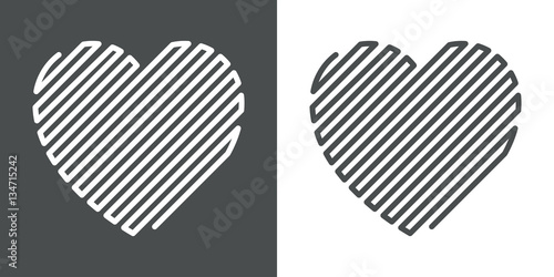 Icono plano laberinto corazon gris y blanco