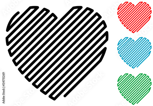 Icono plano laberinto corazon varios colores