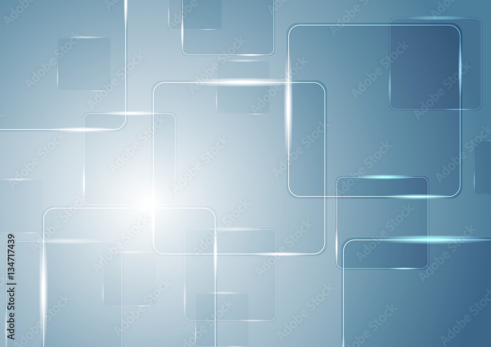 Bright blue glossy squares vector tech design Bright blue glossy squares vector tech design