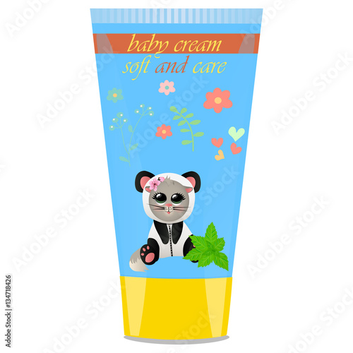 Baby cream tube with kids design