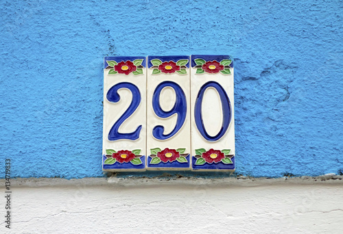 beautiful retro ceramic house number_2 photo