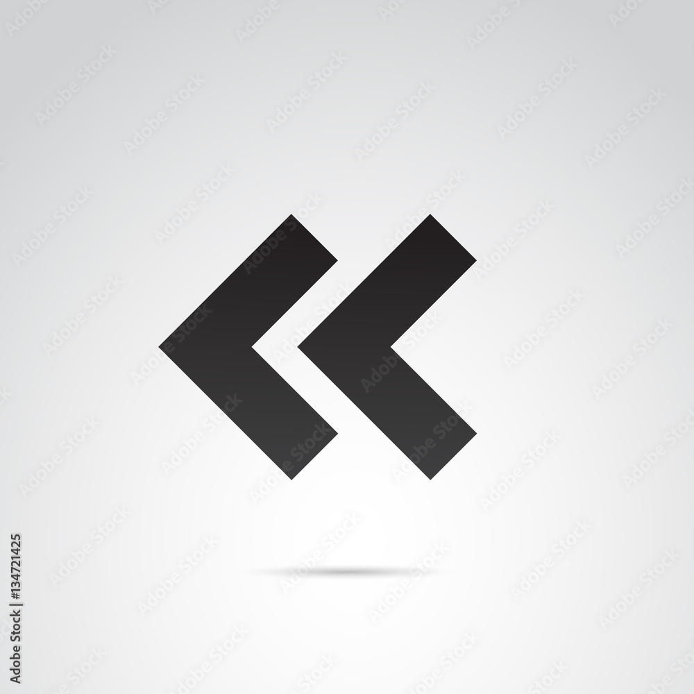 Rewind vector icon. Rewind vector icon.