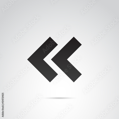 Rewind vector icon.