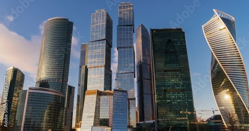 Business Center Moscow City Skyscrapers Time-lapse