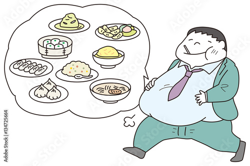 沢山食べる肥満男性