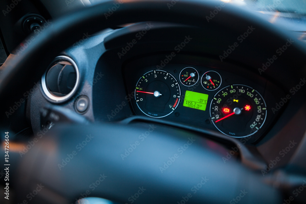 Illuminated car dashboard Illuminated car dashboard