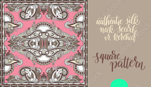authentic silk neck scarf or kerchief square pattern