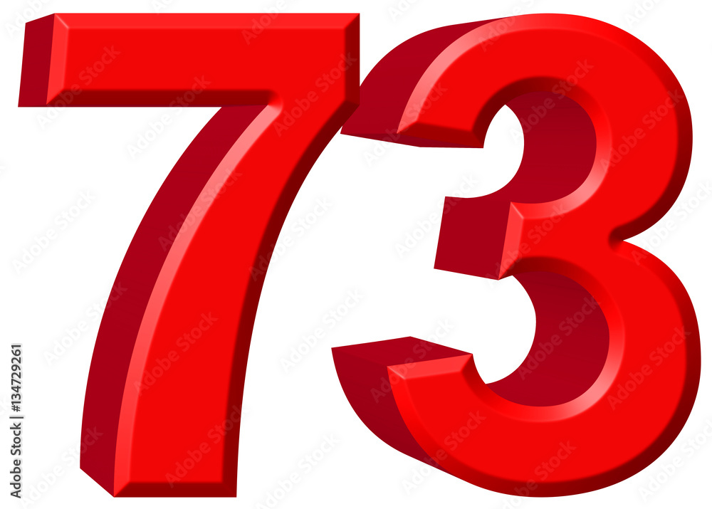 Numeral 73, seventy three, isolated on white background, 3d rend Numeral 73, seventy three, isolated on white background, 3d rend