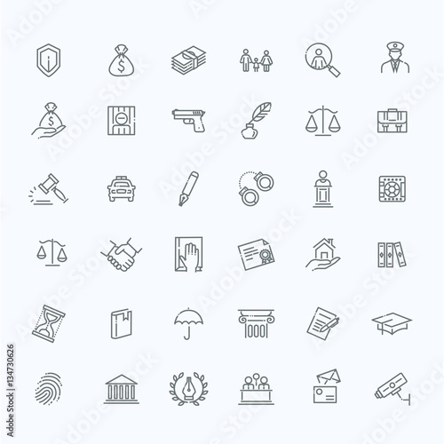 Legal, law and justice icon set