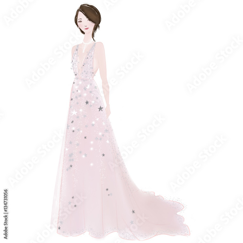 Beautiful Lady in Sparkling Dress