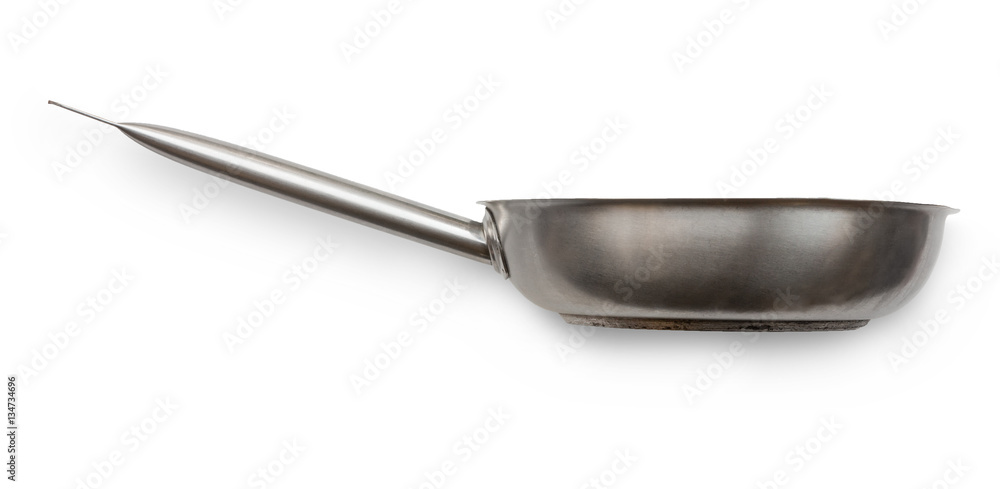 Non-stick metal frying pan on white background Non-stick metal frying pan on white background