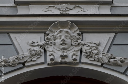 The decoration of building in Prague