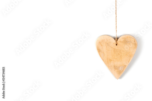 Wood hearts close up