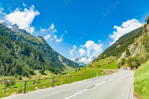 view of the nufenen road in switzerland