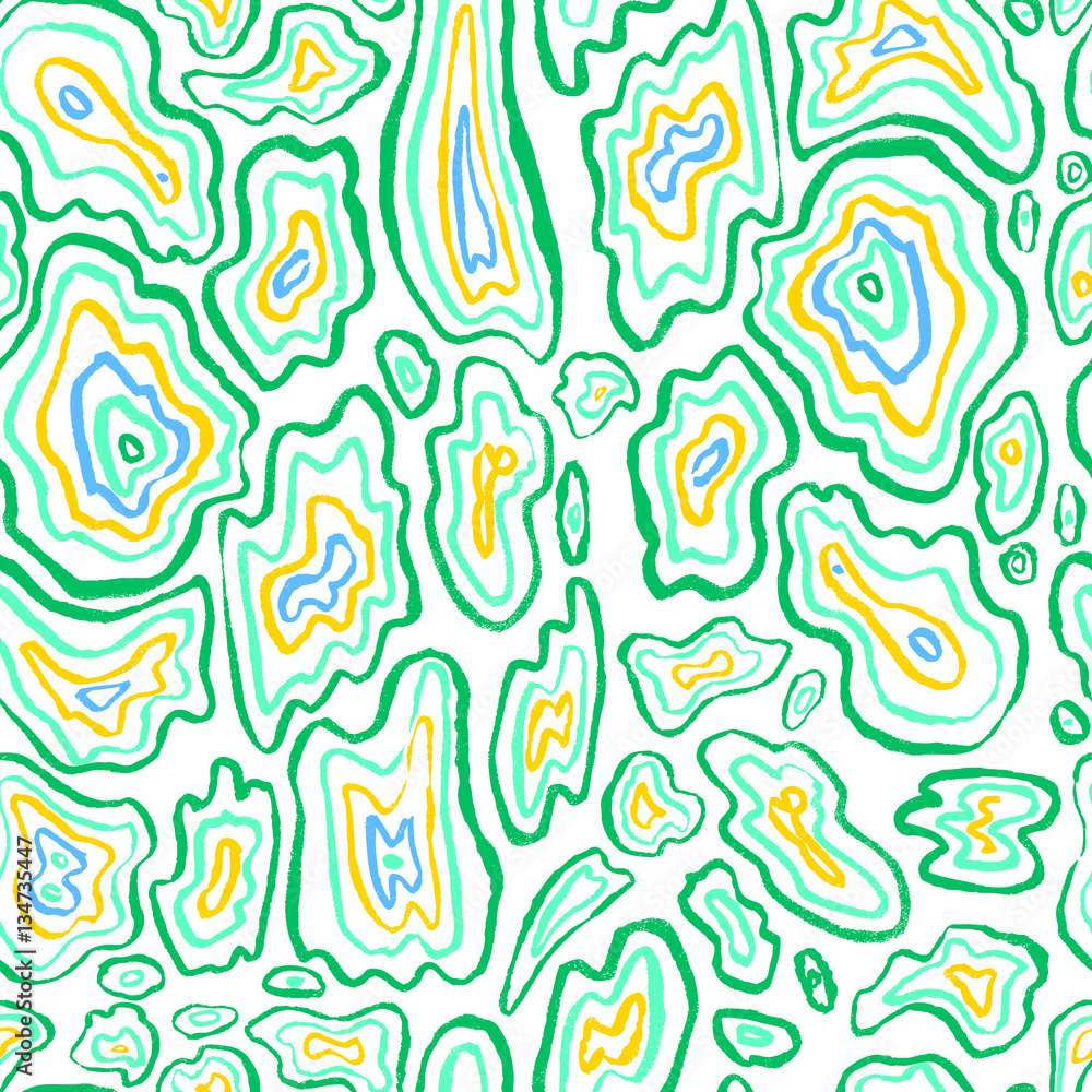  Abstract seamless pattern. Hand drawn artistic ink curves. 
