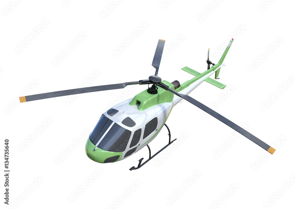 Fototapeta premium 3D Rendering Helicopter on White