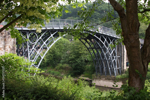 The ironbridge in the village of ironbridge, telford, shropshire, UK. The world's first bridge built from cast iron.