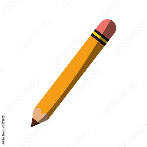 pencil icon over white background. colorful design. vector illustration