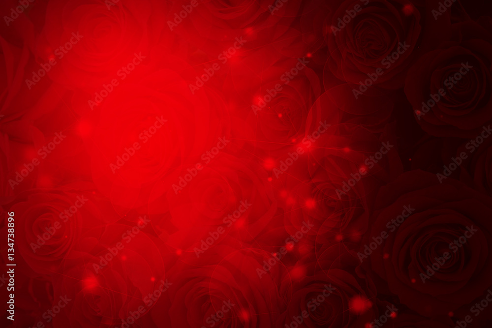 vibrant red valentines day background with roses and sparkles vibrant red valentines day background with roses and sparkles
