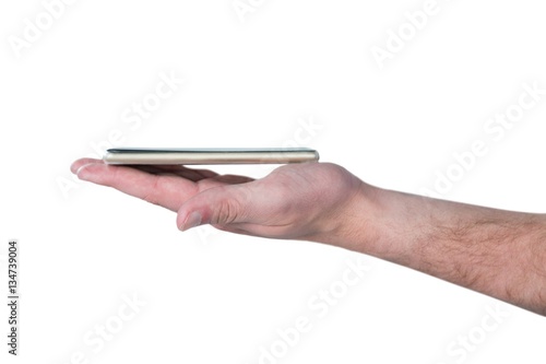 Man holding mobile phone