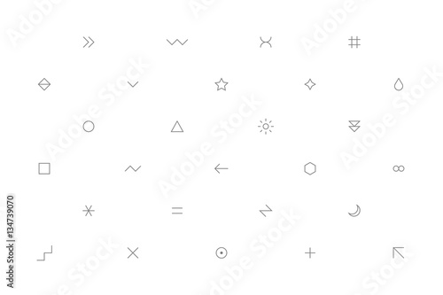White geometric pattern with gray simple signs