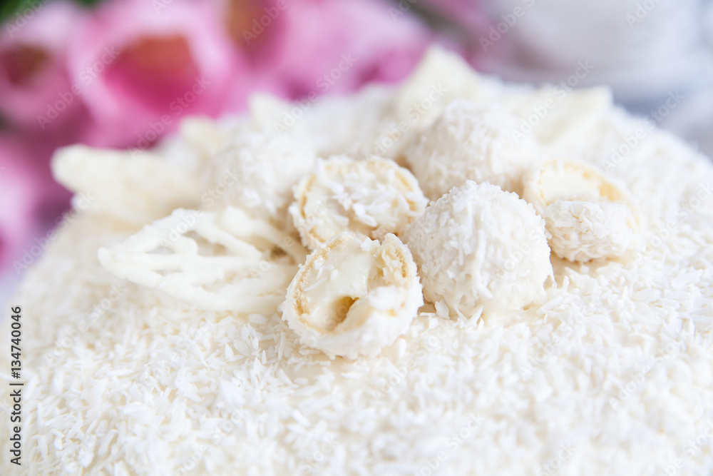 Close-up coconut Cake Close-up coconut Cake