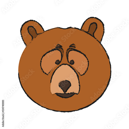 bear cartoon icon over white background. colorful design. vector illustration